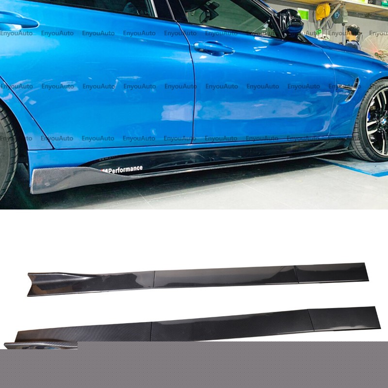 For BMW 320i 328i 330i 86″ Side Skirt Extension Rocker Splitter Carbon Fiber