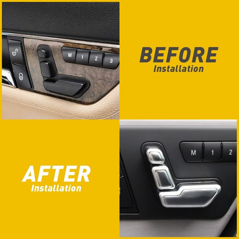 Chrome Door seat Adjust Button Switch Cover Trim for E Mercedes-Benz Class 2set gallery