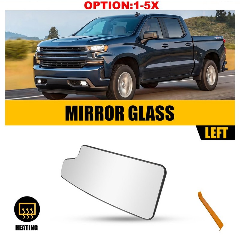 Driver Side Heated Mirror Glass Lower For 20-2021 GMC Sierra 2500/3500 HD 2-20x