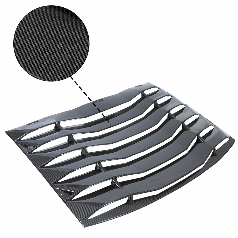 For Charger Sedan 2011-2023 Carbon Fiber Style Rear Window Louver Sunshade Vent gallery
