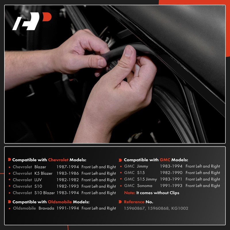 A-Premium 2Pcs Front Door Window Glass Channel Weatherstrip Seal for Chevy GMC gallery