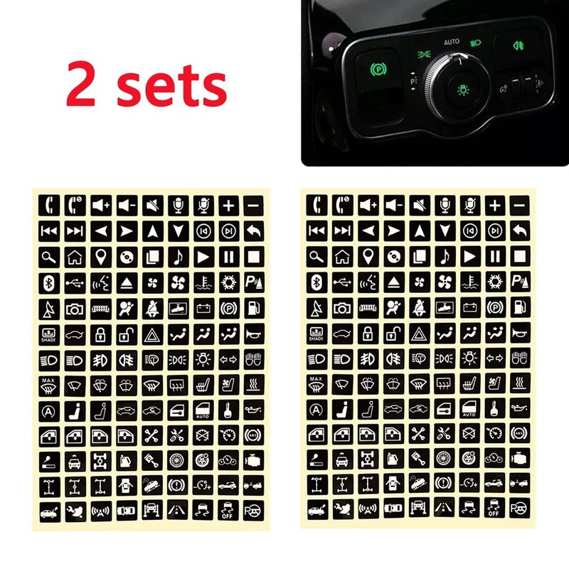 Universal Luminous Car Interior Panel Button Switch Decal Sticker Accessories