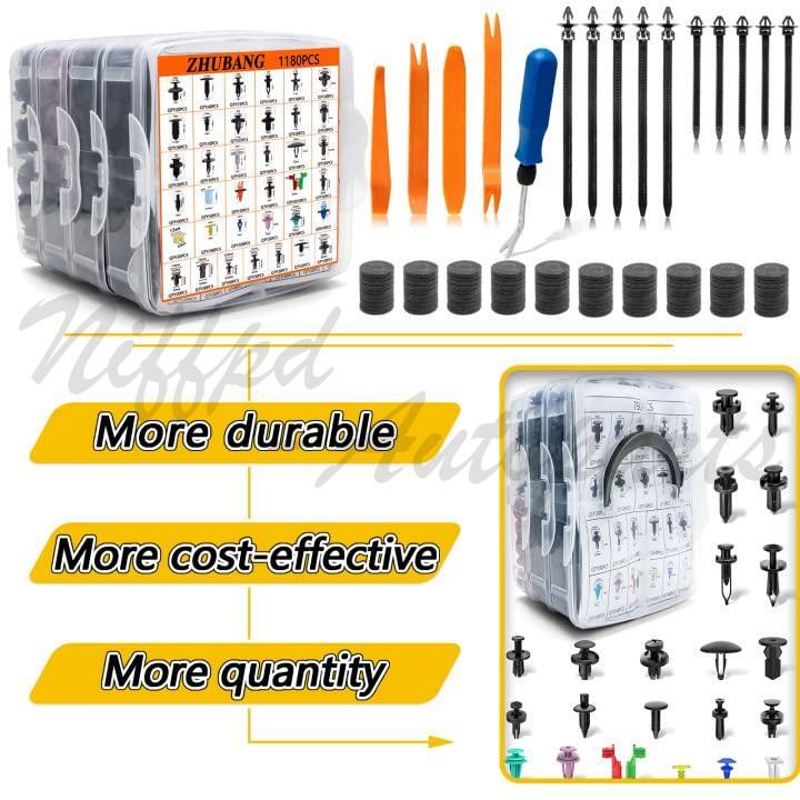 1295PCS Car Retainer Auto Fasteners Body Trim Clips Pin Rivet Bumper Kit Plastic gallery