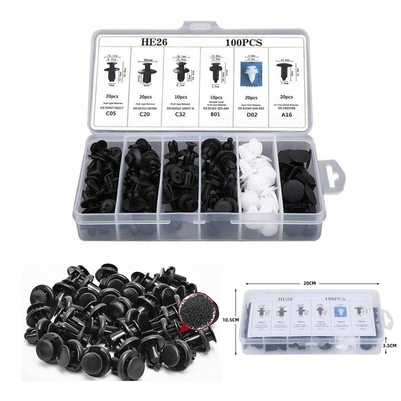 Parts Car Body Plastic Fender Bumper Tool Trim Retainer Fastener Clips Push US