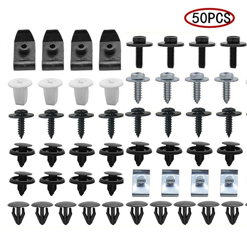 50X Clip Car Door Fender Bumper Panel Fastener Screw Rivets Push Pins Retainer