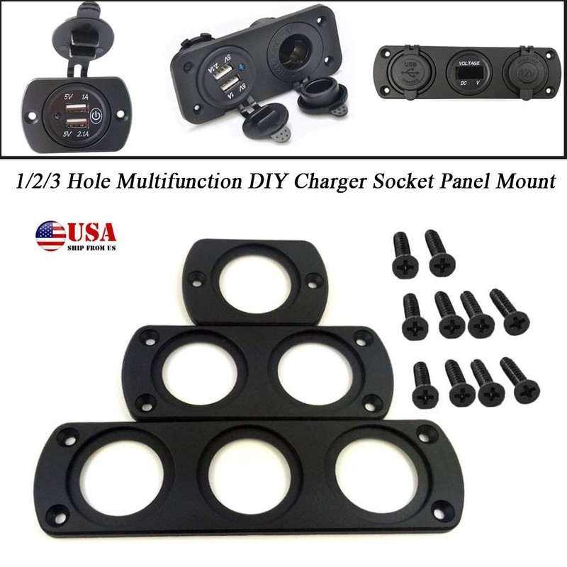 Cigarette Lighter Panel for Car Marine Motorcycle ATV RV – ABS Panel 1/2/3 Hole