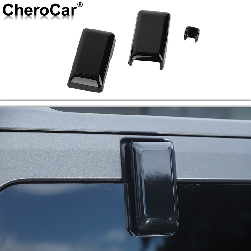 Black 3×ABS Tailgate Rear Door Window Glass Hinge Cover For Ford Bronco 2021-25