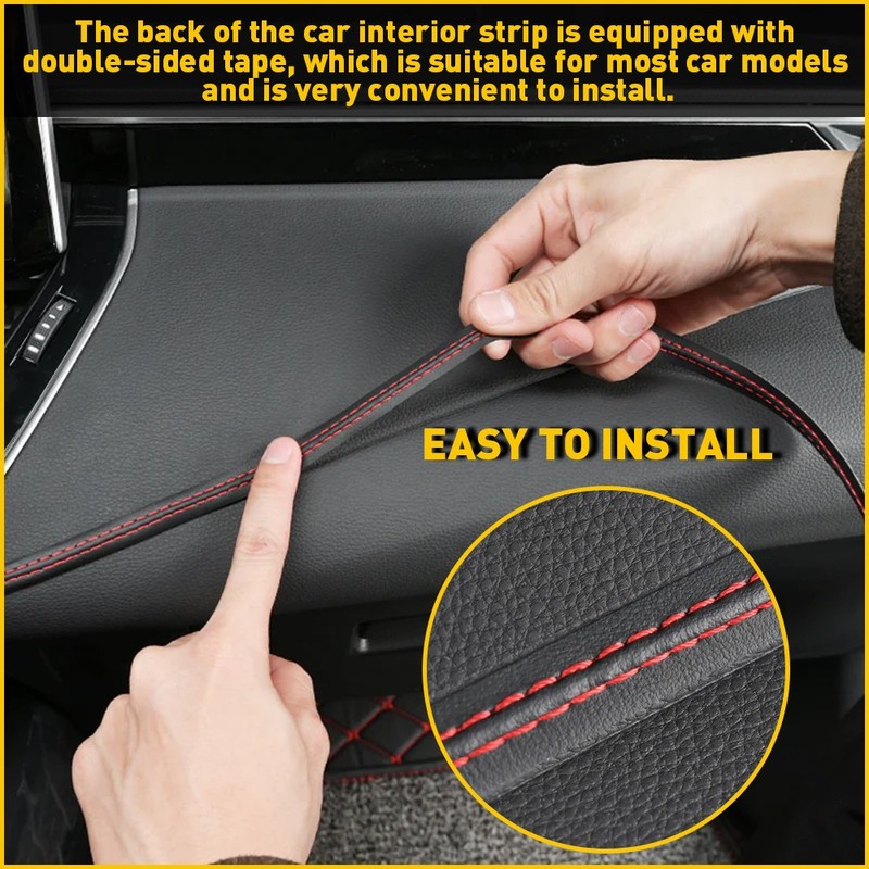 2M PU Leather Car Dashboard Decor Line Strip Sticker Moulding Trim Decorative gallery