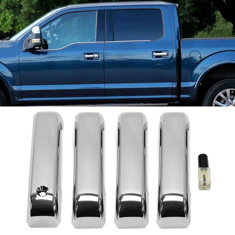 For 2017-2022 Ford F250 F350 F450 Chrome 4pcs Exterior Door Handle Covers Trim gallery