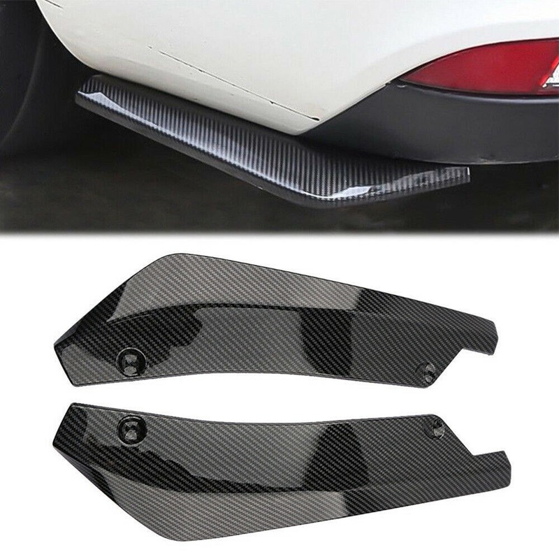 New For W204 Benzs Carbon Fiber Look Rear Bumper Chin Lip Spats Apron Splitter gallery