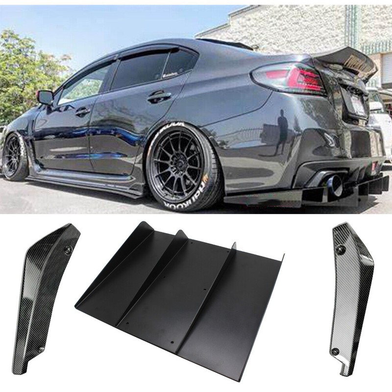 For Subaru Ascent Rear Bumper Lip Diffuser Spoiler Splitter 4 Fin + Rear Spats