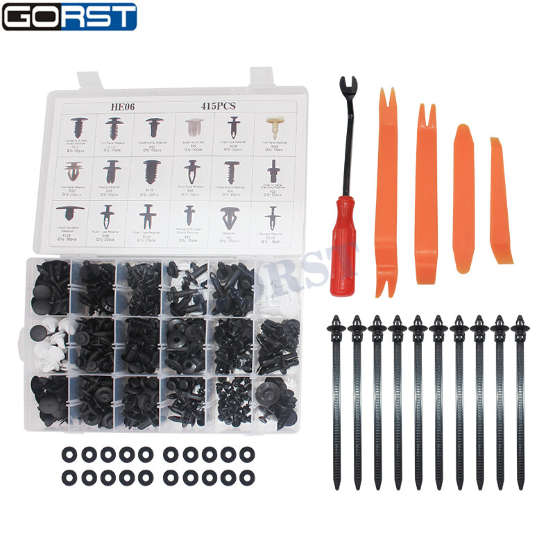 415pc Plastic Rivets Fender Bumper Push Fastener Clips With Tool For Dodge Jeep gallery
