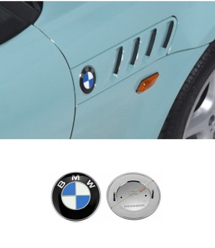BMW Z3 Side Grill Fender Emblem 78 mm Logo Badge Roundel 51141970248