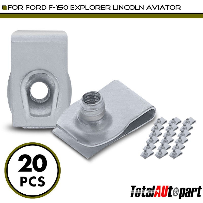 20Pcs Zinc Organic High Mount Lamp Nut for Ford Lincoln 2004-2023 M4.2-1.41 (#8)