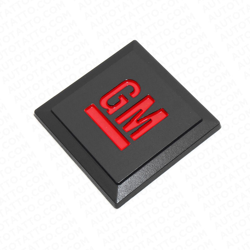 GM Logo Mark of Excellence 1.25" Fender Door Nameplate Emblem Badge Black Red gallery