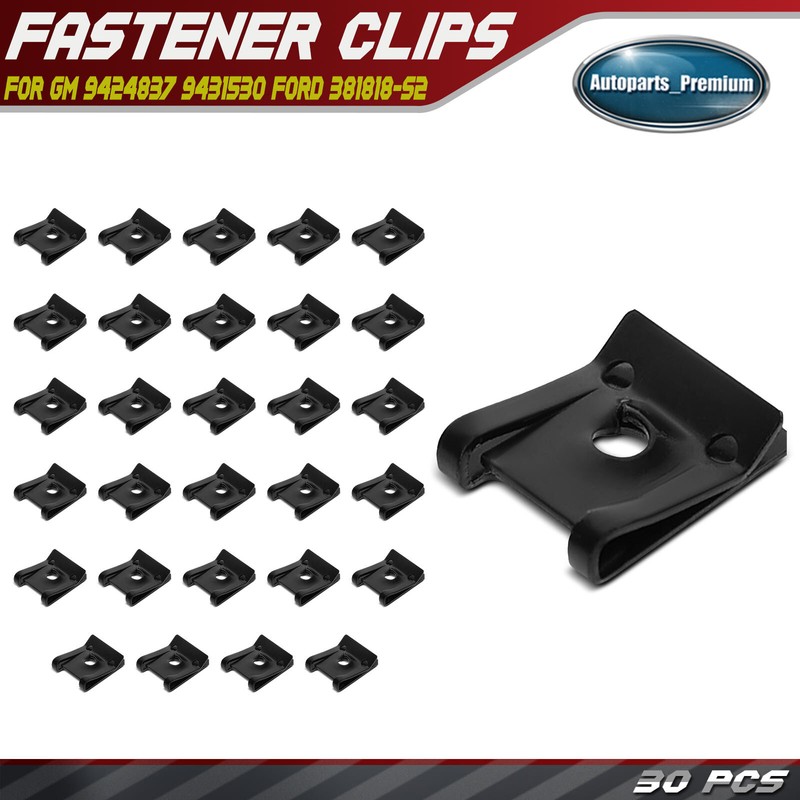 30Pcs #8 Screw Size Spring Type U-Nut Fastener Clip Retainer for GM 9424837 Ford