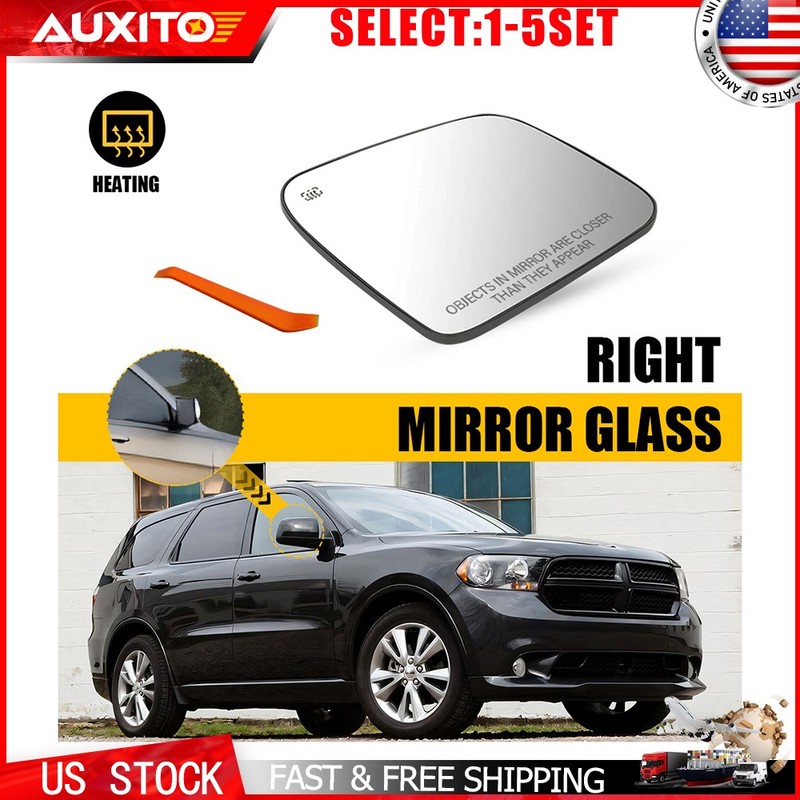 Passenger Heated Mirror Glass For Jeep Grand Cherokee Dodge Durango 11-22 1-5X
