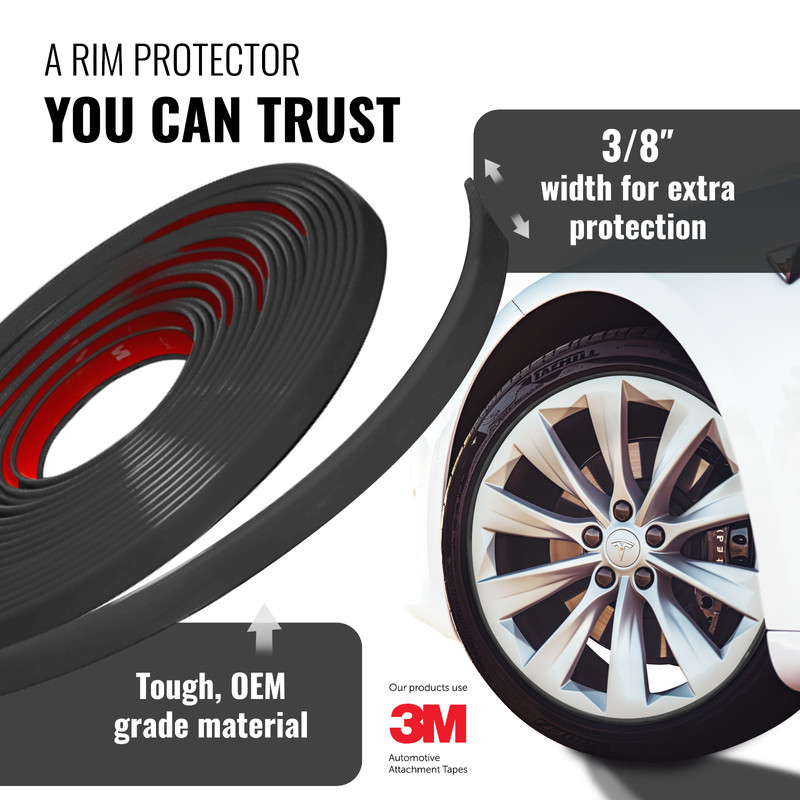 ALL-FIT Rim Trim Wheel Protection Strips Prevent Curb Rash and Scratches (BLACK) gallery