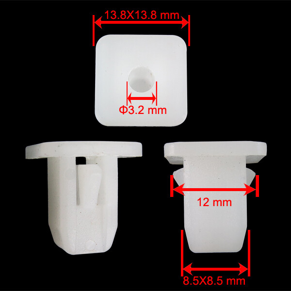 50/PK Nylon Nut #10 Screw Size Grommet Bumper Fender Clip Fit 8.5mm Square Hole gallery