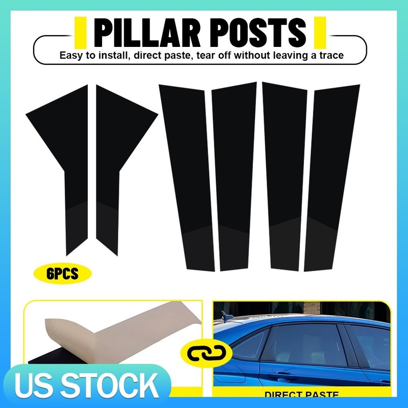 For 2019-2021 Volkswagen Jetta 6X Black Window Door Anti-Scratch Decal Sticker