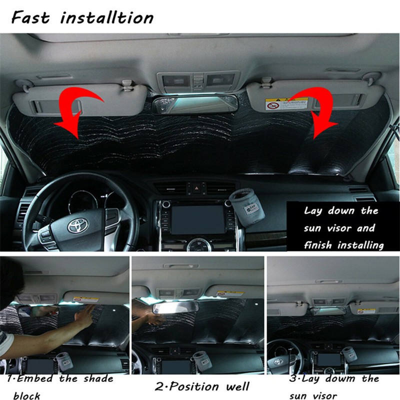 Aluminium Foil Black Cartoon Eyes Car Windshield Sun Visor Sunshade Cover gallery