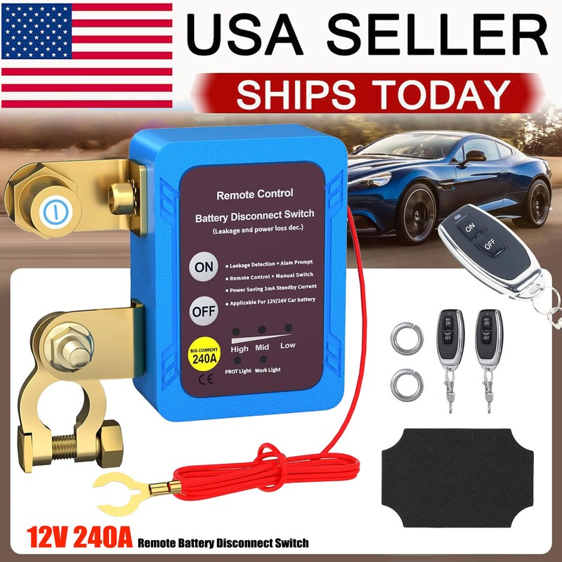 12V 240A Kill Switch Automatic Power Shut Off Switch Remote Battery Disconnect
