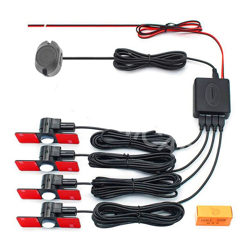 4PCS Parking Sensors Car Automobile Reverse Backup Rear Radar Alert System Kit
