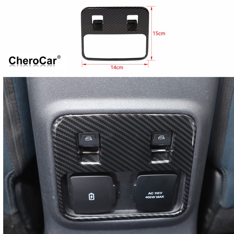 Rear Window Control Switch Cover Trim Bezels For Ford Bronco 2021+ Carbon Fiber gallery