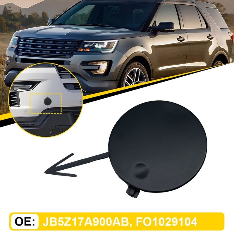 Fit 2018 2019 Ford Explorer FO1029104 Front Bumper Tow Hook Cover Replacement