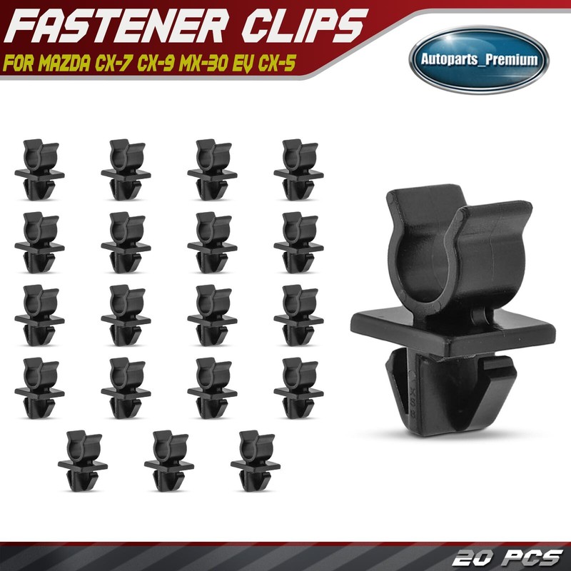 20Pcs 9mm x 12mm Slot Hood Prop Rod Support Holder Clip Fasteners for Mazda CX-3