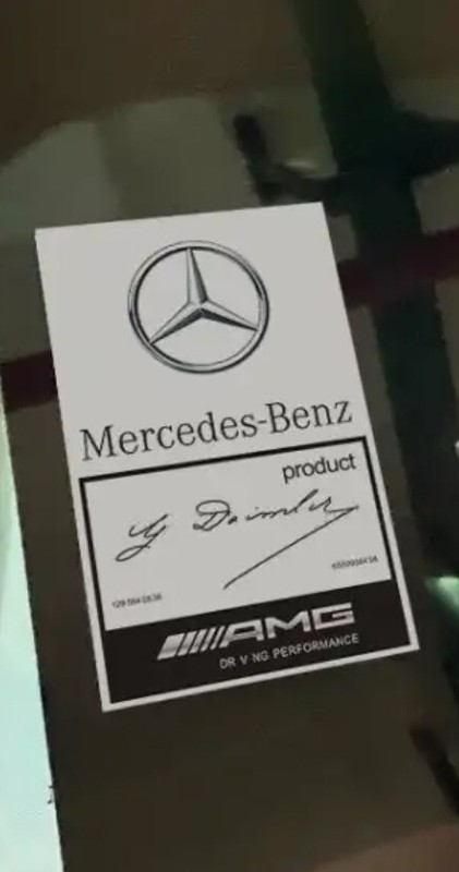 Mercedes-Benz AMG Clear Static Cling Inside Windshield Decal 5 3/4″ h x 3 1/2″ w