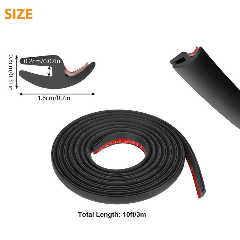 10Ft t-shape Rubber Seal Car Truck Window Trim Hollow Weather Strip 3M US gallery