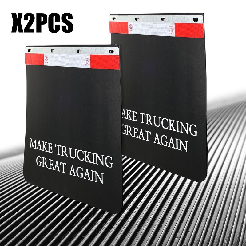 2pcs 24x24" HDPE Mud Flaps Splash Guards & Plate For Semi Truck Trailer Pickup