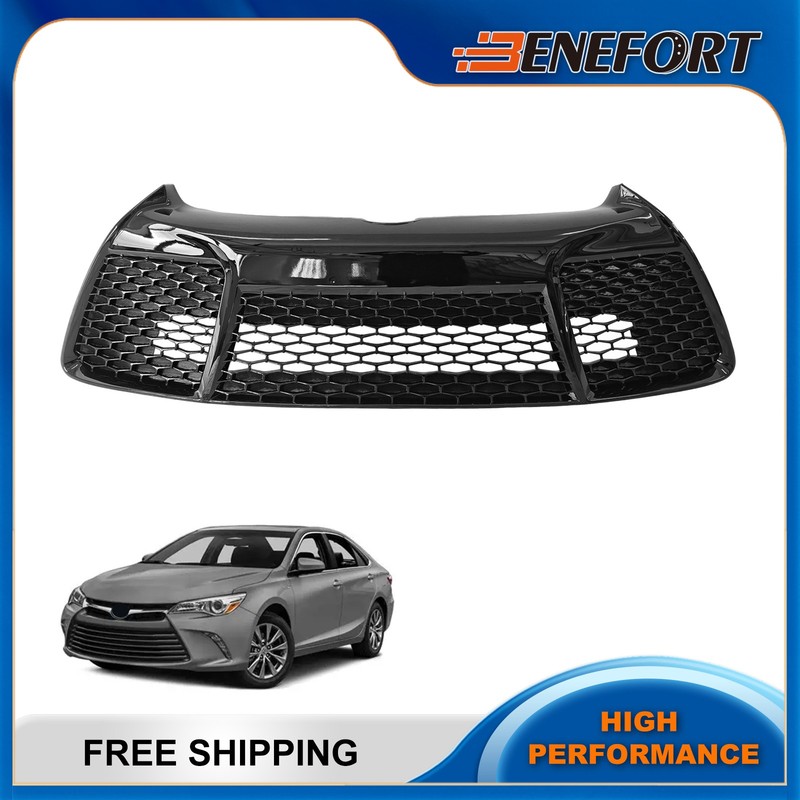 For 2015 2016 2017 Toyota Camry SE Front Lower Bumper Grille Black Plastic