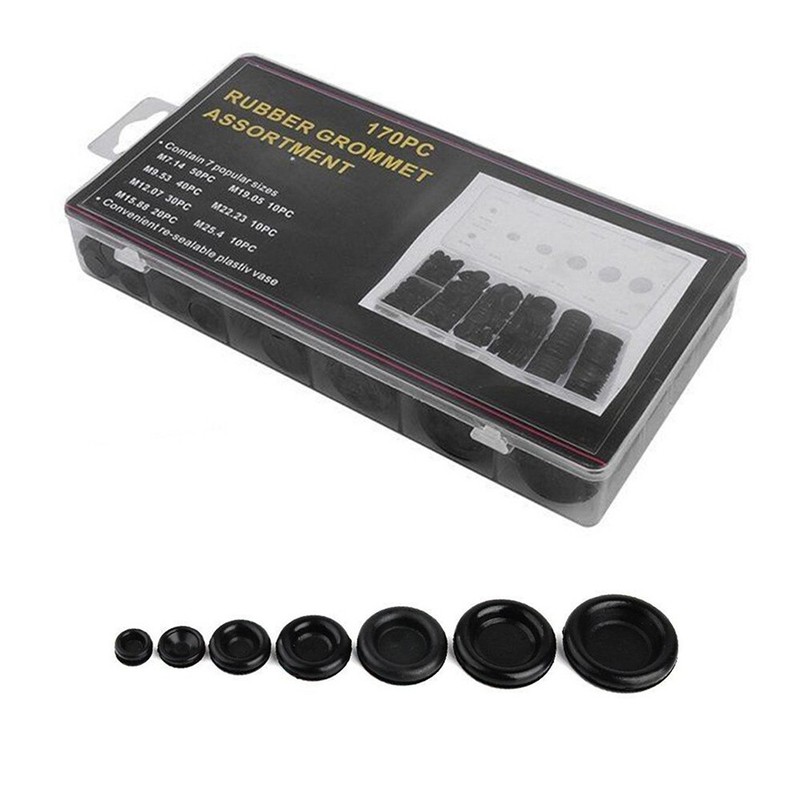 7 Sizes Car Firewall Hole Plug Electrical Wiring Gasket Grommet Assortment Kit