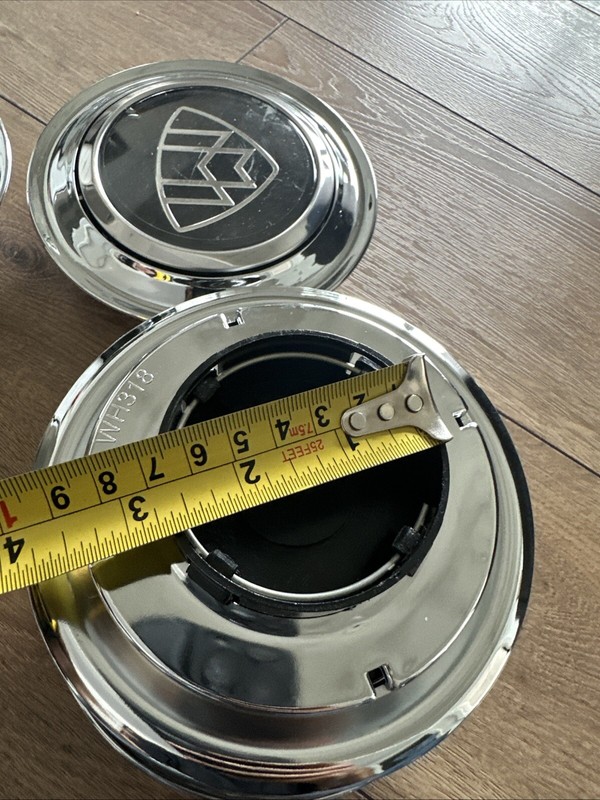4pcs Mercedes Benz Maybach Silver Chrome Spin Floating Center Caps 145mm Spin gallery