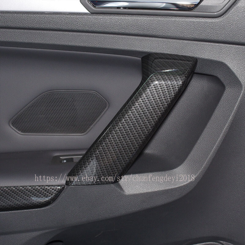 Carbon Fiber interior Door Armrest Handrail Cover Trim For VW Tiguan 2017-2021 gallery