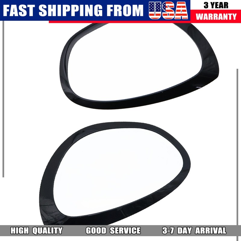 Black For 17-23 Mini Cooper Countryman Chrome Headlight Ring Bezel Cover Trim x2 gallery
