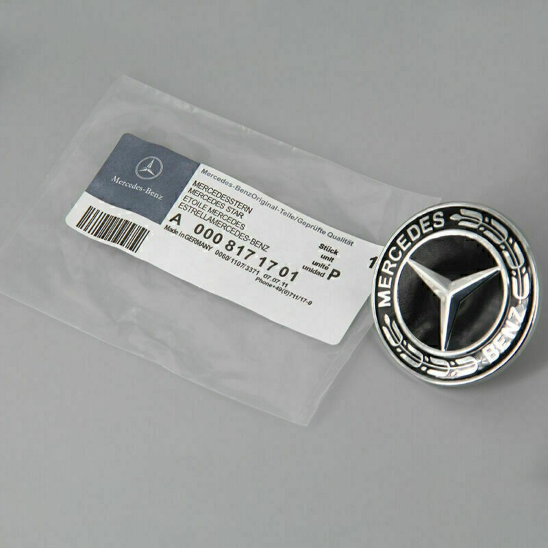 High Gloss Flat Hood Bonnet Star Emblem Badge Logo 57mm Fit For Mercedes-Benz gallery