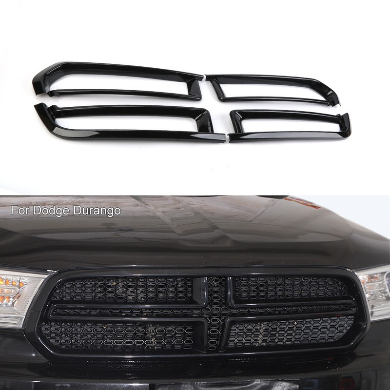 4x Black Front Grill Grille Inserts Cover Trim Bezel For Dodge Durango 2011-2020