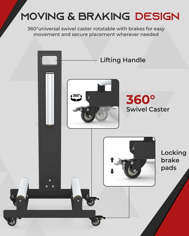 Wheel Cleaning Stand with Rollers Wheel Detailing Stand for Coating Polishing gallery