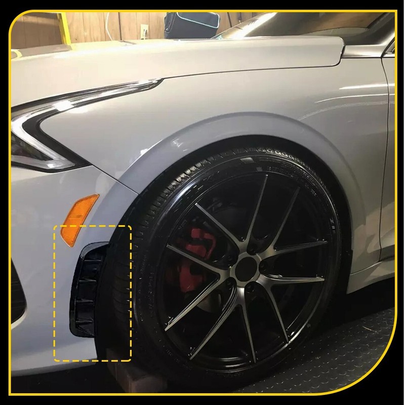 2Pcs Car Black Glossy Side Fender Air Vent Wing Cover Trim Universal Accessories gallery