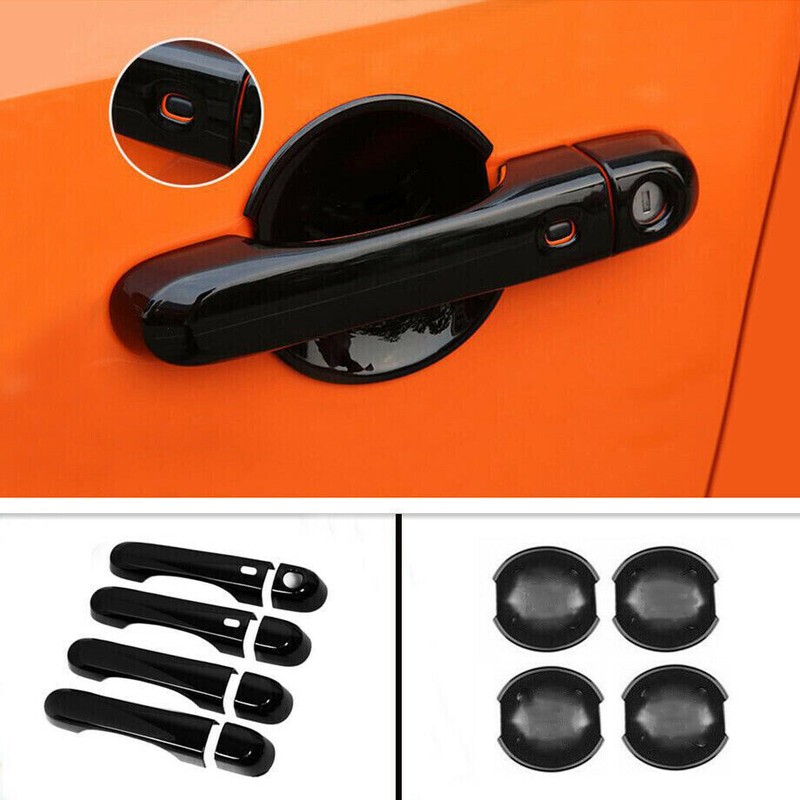 Black Exterior Door Handle & Bowl Decor Cover Trim Kit For 2015-23 Jeep Renegade gallery
