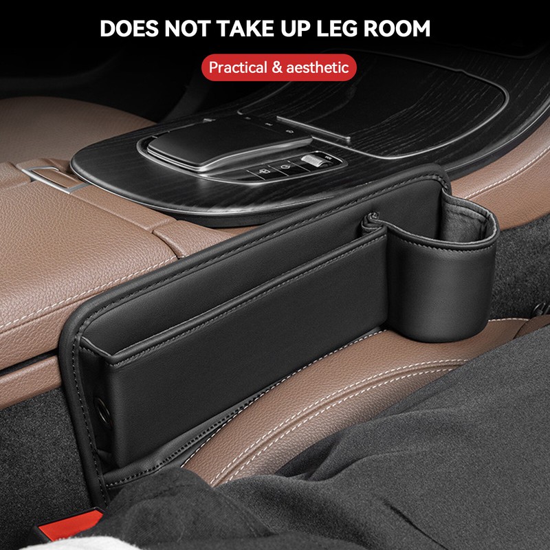 Right Side Leather Car Seat Organizer Box Gap Pocket Storage Holder Accessories gallery