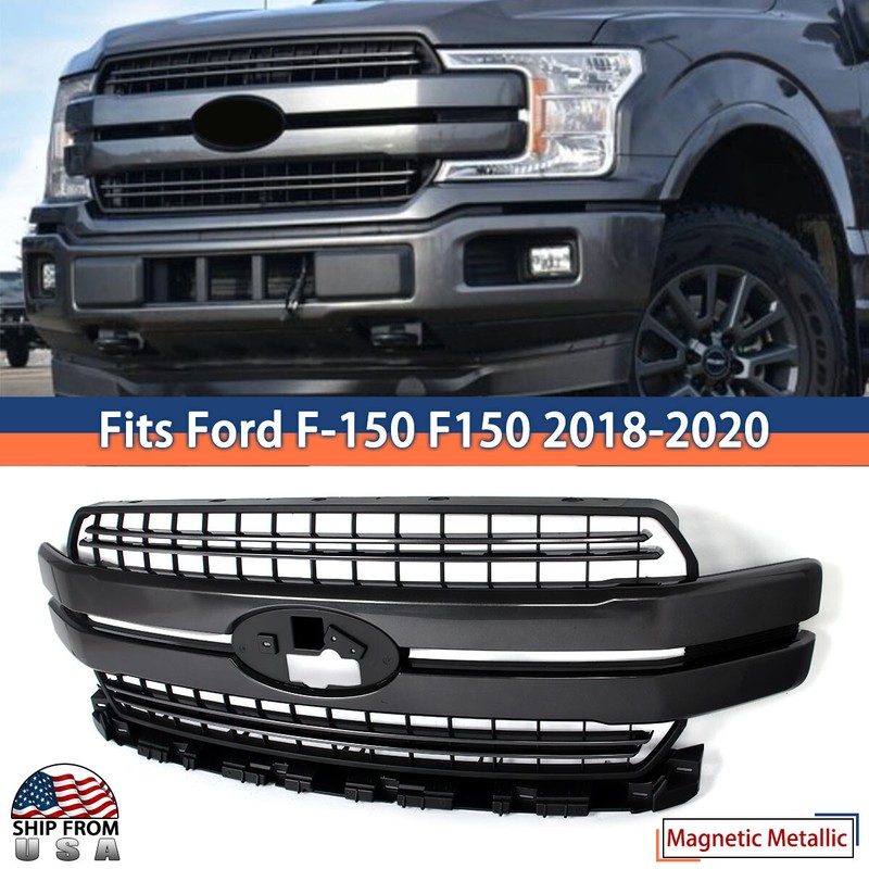Magnetic Metallic Front Bumper Grille For 2018-2020 Ford F150 F-150 Lariat Style