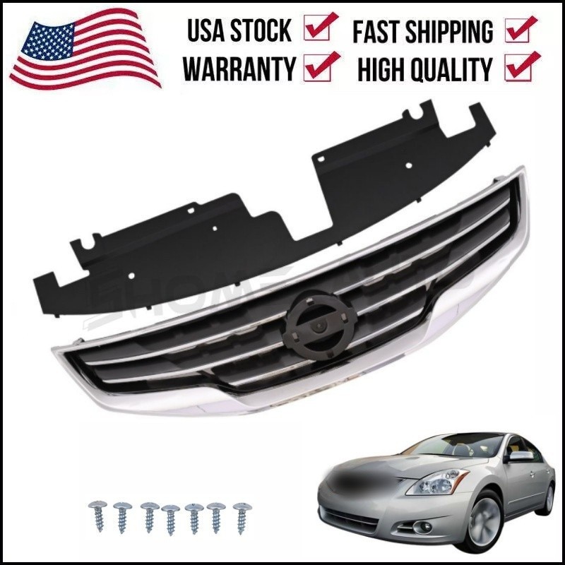 Front Bumper Grille Chrome for 2010 2011 2012 Nissan Altima Sedan 62070ZX00A