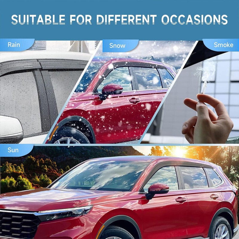 For 2023-2025 Honda CR-V CRV 6Pcs Black Window Visors Vent Shade Sun Rain Guards gallery