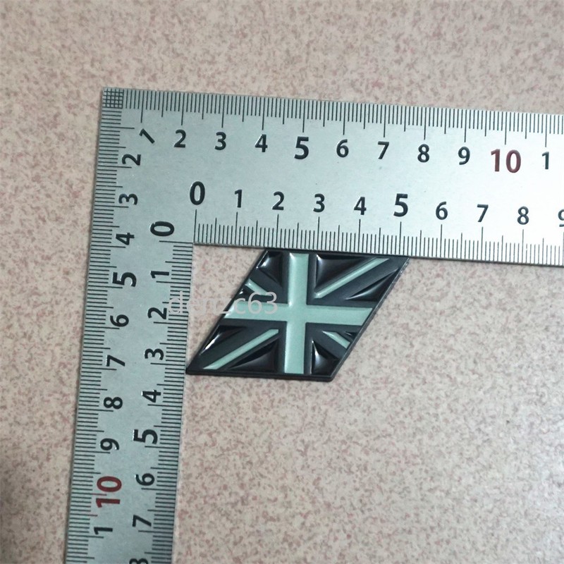 3x Black Matte UK Flag Gray Metal Union Jack Decal Badge Emblem Sticker Motor V8 gallery