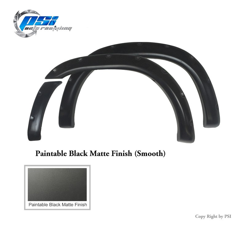 Black Paintable Pocket Bolt Fender Flares 2003-2006 Fits Toyota Tundra Full Set gallery