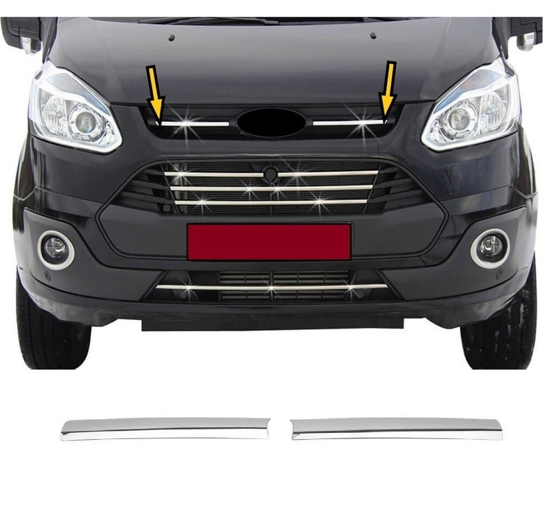 Front Grille Chrome Cover Molding Trim For CUSTOM 2012-2018 2PCS Stainless Steel